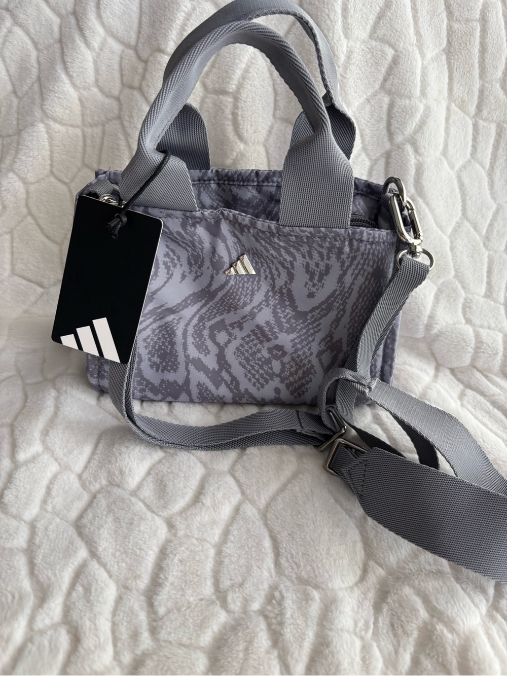 adidas Perf Micro Mini Tote Reptile Halo silver Grey